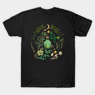 Green Witch Witchcraft Herbology Moon Garden Potion T-Shirt